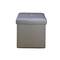 Simplify Metallic Faux Leather Folding Storage Ottoman Cube